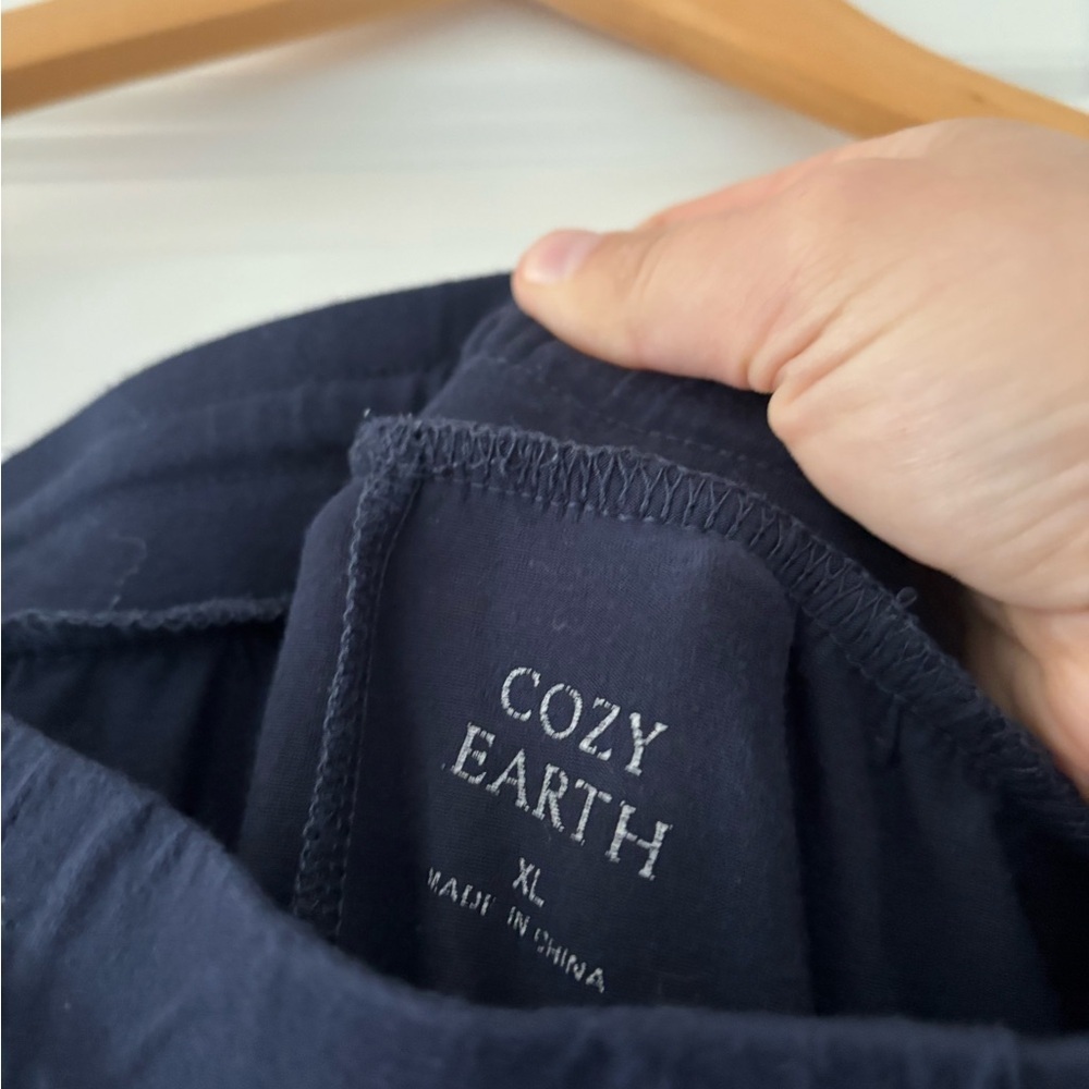 Cozy Earth Bamboo Stretch-Knit Long Sleeve Pajama Set Navy - Picture 12 of 12